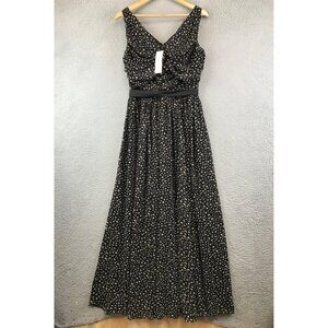 New MM Couture by Miss Me Dress Polka Dot Size M Long Maxi Black ballgown Prom